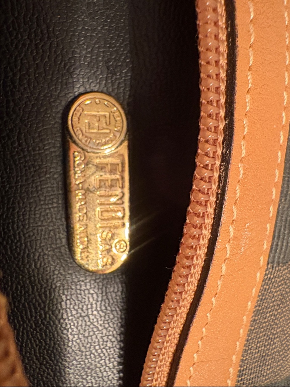 Fendi Brown & Tan Striped Canvas Document/File Carrier - Picture 4 of 4